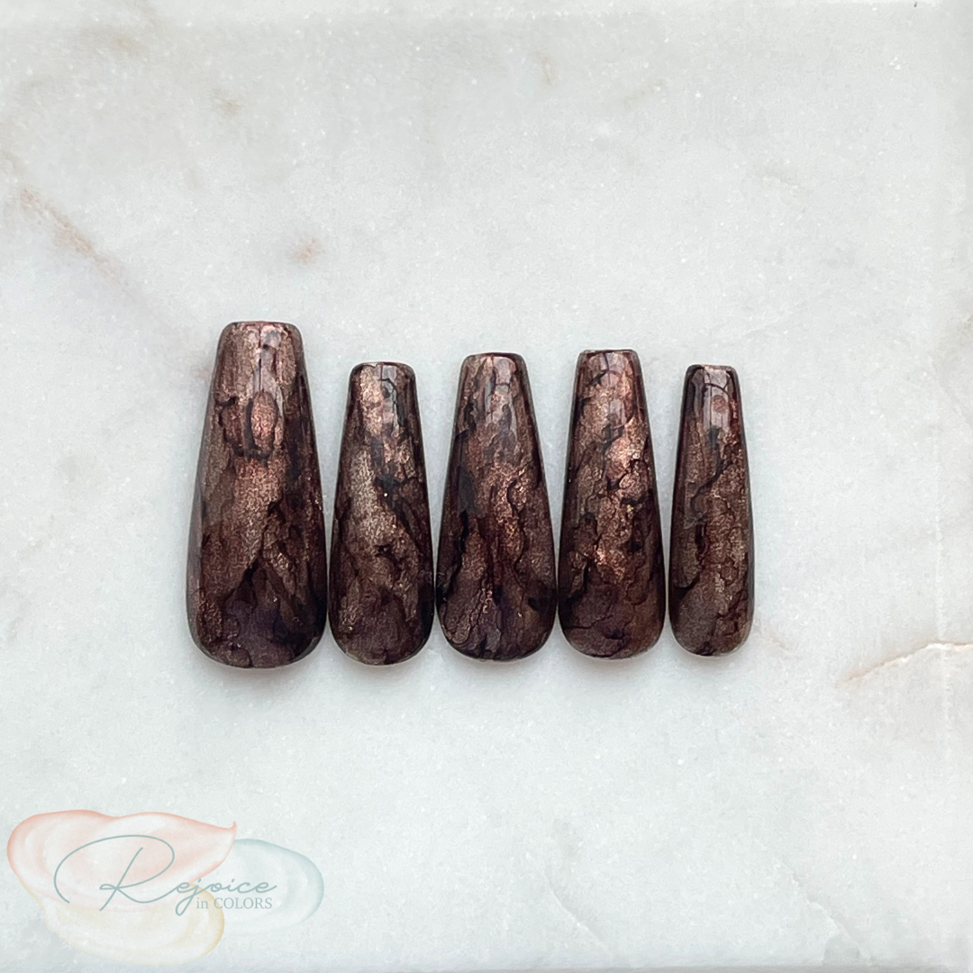 Chocolate · Brown Marble Cat Eye · Nail Set