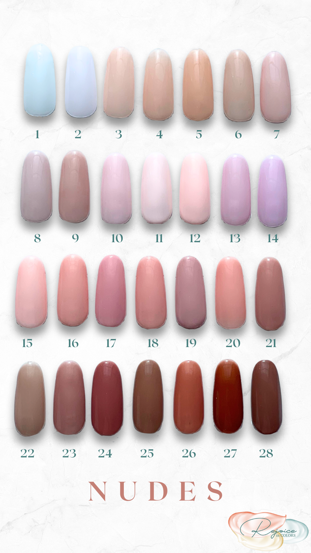 Choices of Nude colors for nails