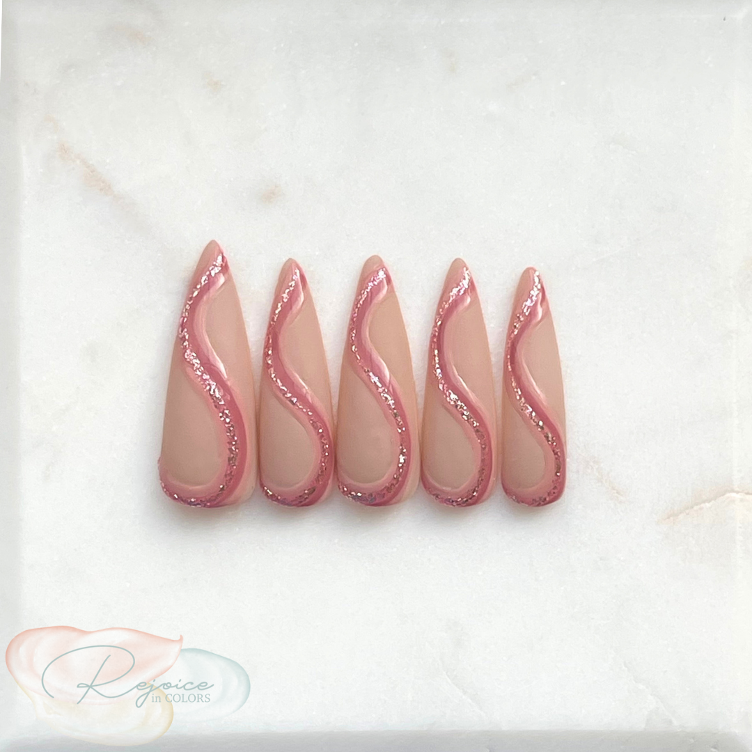 Pink Swirls · Matte Nude Base with Pink Swirls · Set