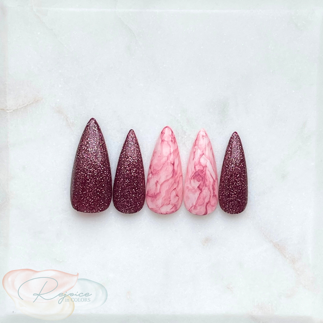 Valentine Marble · Pink Marble Glitter · Set