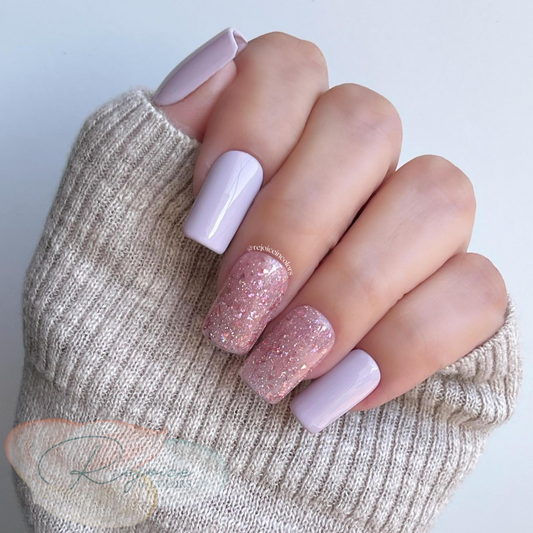 Lavender Glow · Light Purple & Pink Glitter · Set