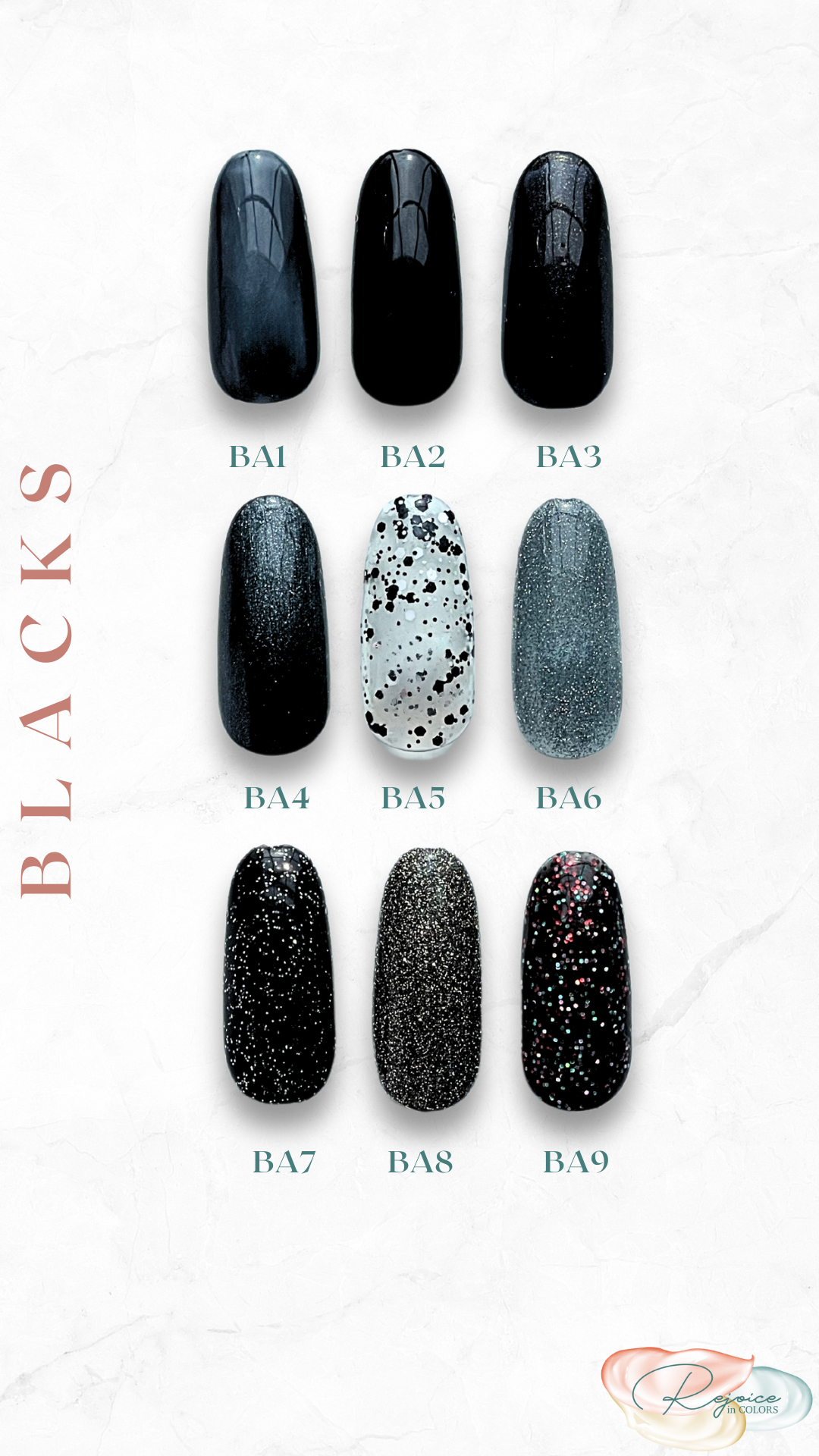 Choices of Black colors for nails