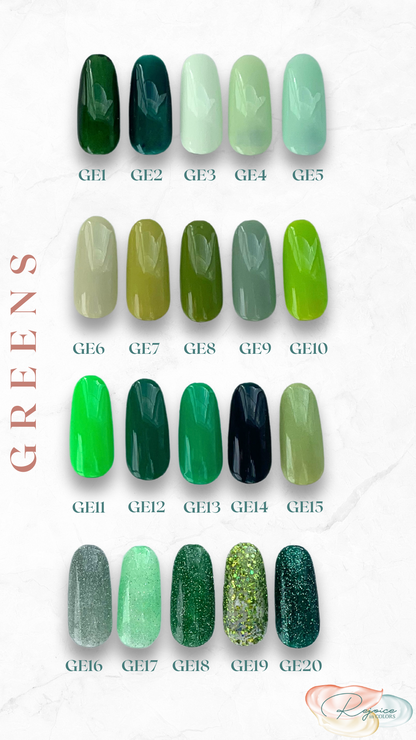 Choices of Green colors for nails