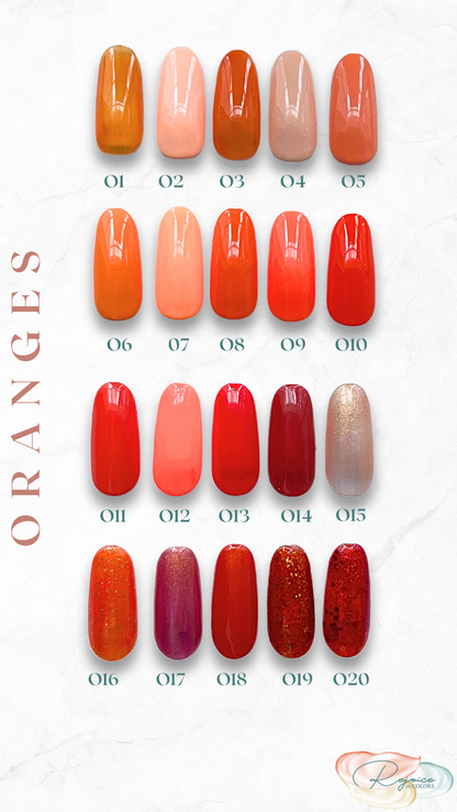 Choices of Orange colors for nails