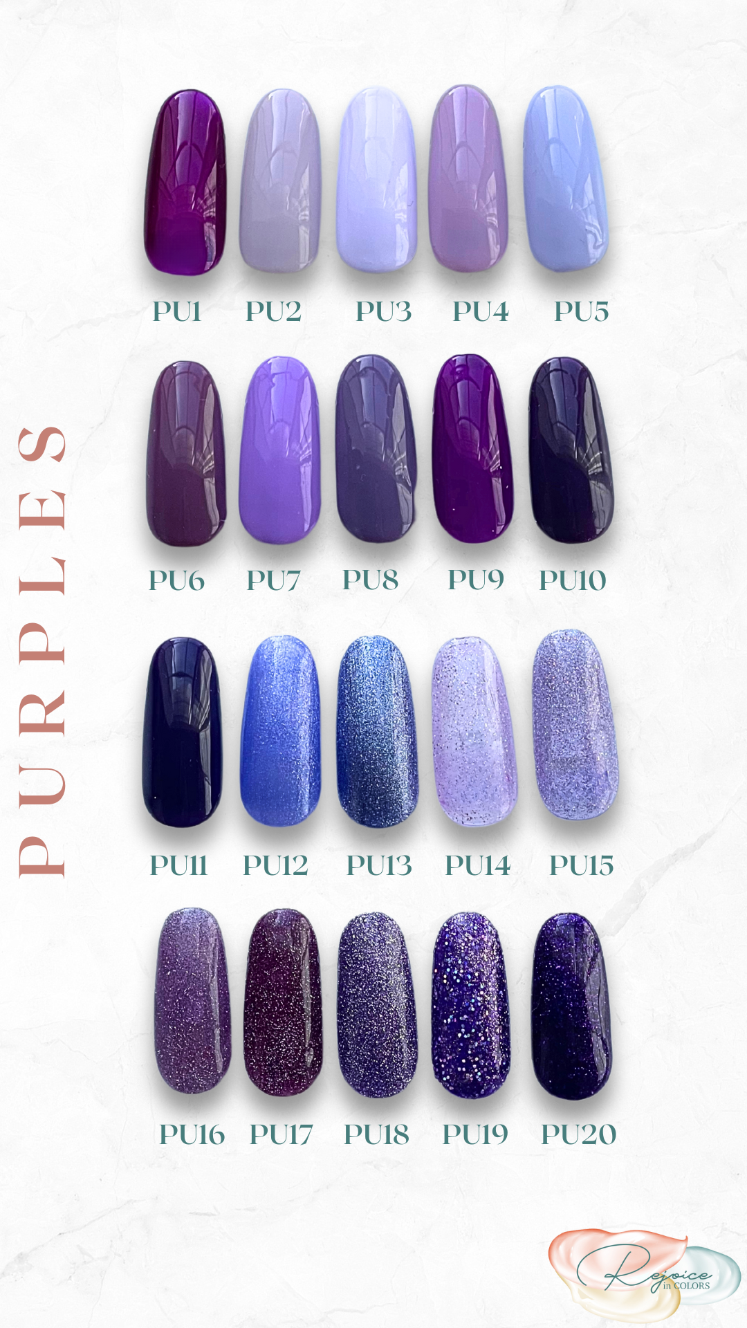 Choices of Purple colors for nails