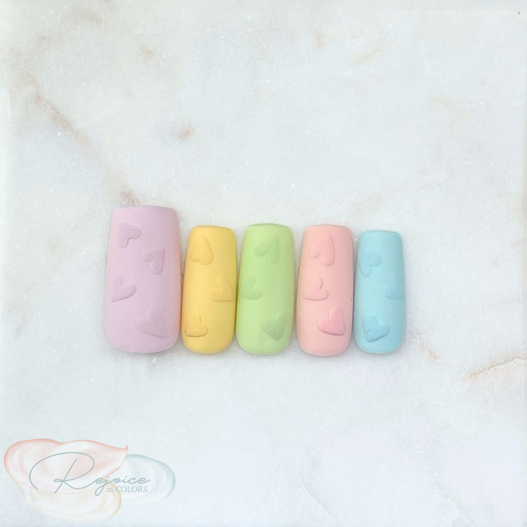 Candy Hearts · Pastel Matte 3d Hearts · Set