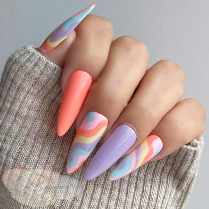 Spring Swirls · Pastel Color Swirls · Nail Set