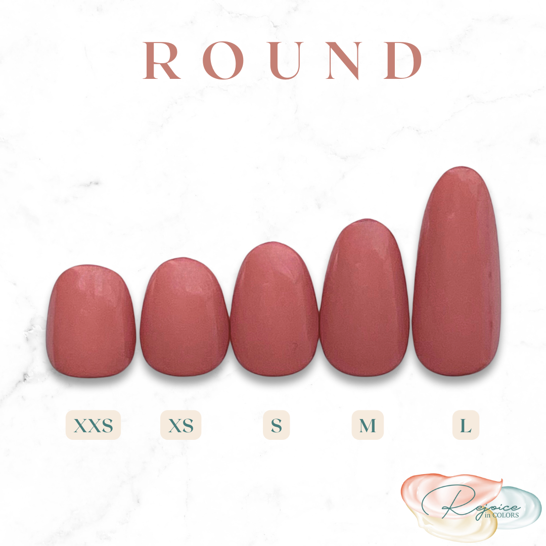 Round Nail Lengths: XXS, XS, S, M, L