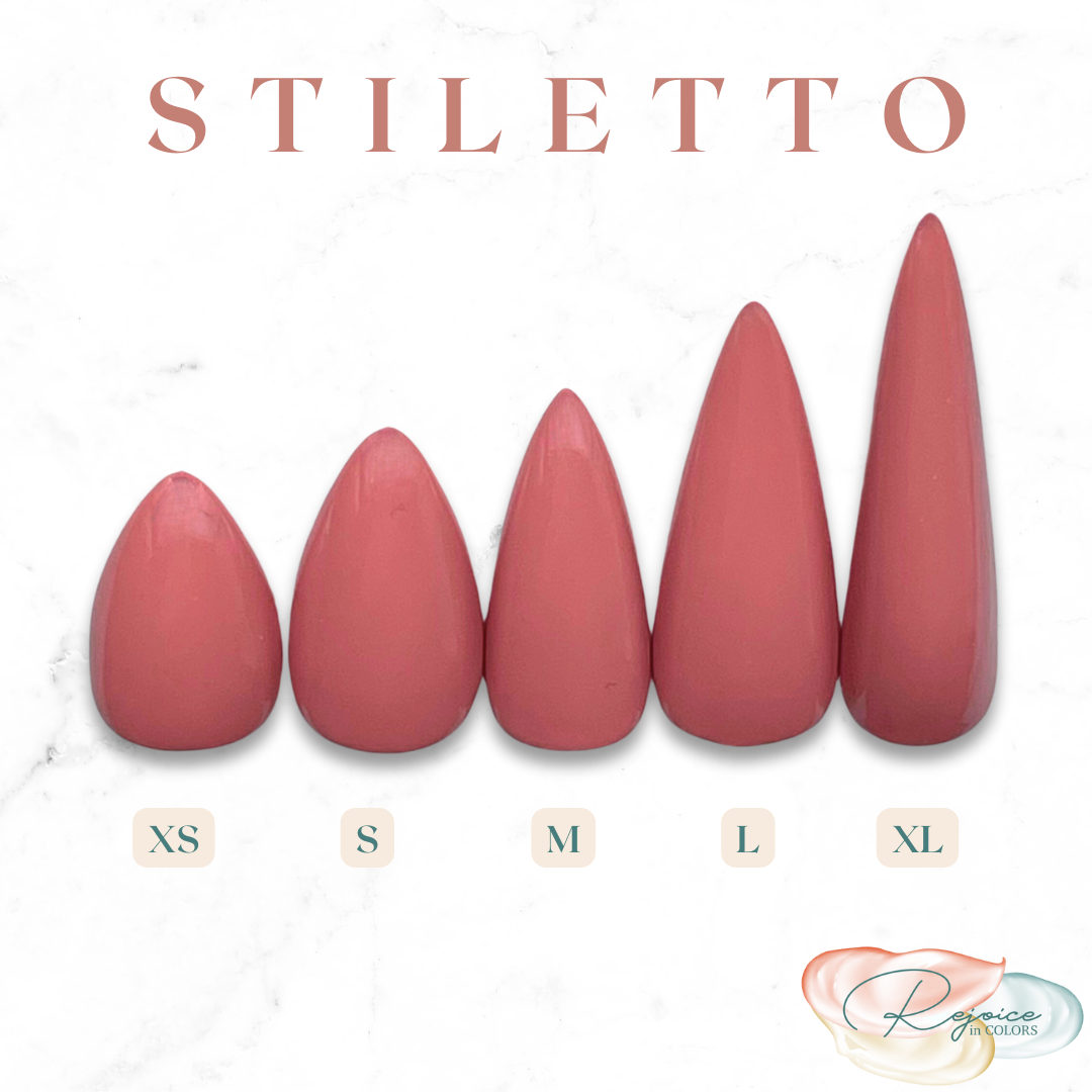 Stiletto Nail Lengths: XS, S, M, L, XL