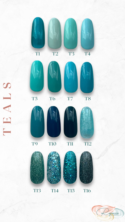 Choices of Teal colors for nails